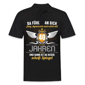 40 Jahre Jung Schön Dynamisch 40 Geburtstag - Männer Poloshirt - Schwarz - Vorne - Kai (181cm)