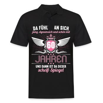 60 Jahre Jung Schön Dynamisch 60 Geburtstag - Männer Poloshirt - Schwarz - Vorne - Kai (181cm)