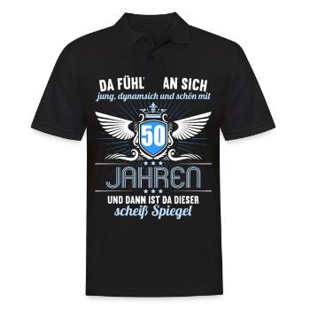 50 Jahre Jung Schön Dynamisch 50 Geburtstag - Männer Poloshirt - Schwarz - Vorne - Kai (181cm)
