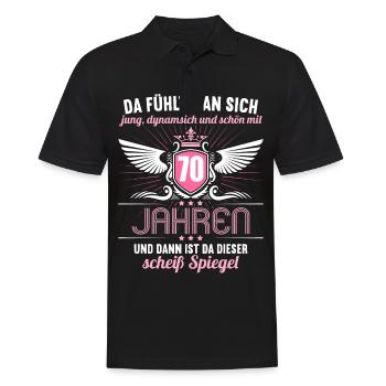 70 Jahre Jung Schön Dynamisch 70 Geburtstag - Männer Poloshirt - Schwarz - Vorne - Kai (181cm)
