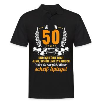 50 Jahre Jung Schön Dynamisch 50 Geburtstag - Männer Poloshirt - Schwarz - Vorne - Kai (181cm)