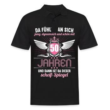 50 Jahre Jung Schön Dynamisch 50 Geburtstag - Männer Poloshirt - Schwarz - Vorne - Kai (181cm)
