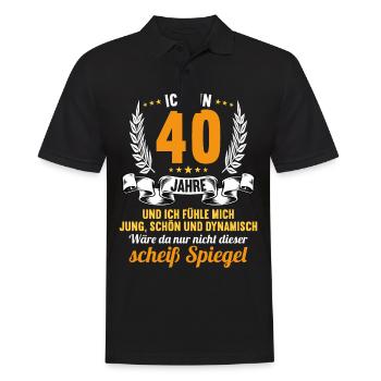 40 Jahre Jung Schön Dynamisch 40 Geburtstag - Männer Poloshirt - Schwarz - Vorne - Kai (181cm)