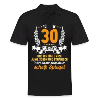 30 Jahre Jung Schön Dynamisch 30 Geburtstag - Männer Poloshirt - Schwarz - Vorne - Kai (181cm)