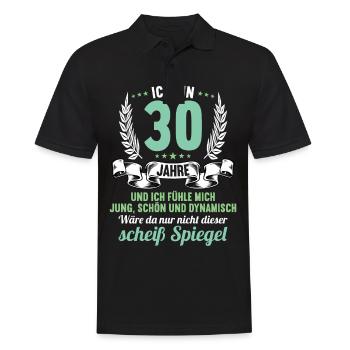 30 Jahre Jung Schön Dynamisch 30 Geburtstag - Männer Poloshirt - Schwarz - Vorne - Kai (181cm)
