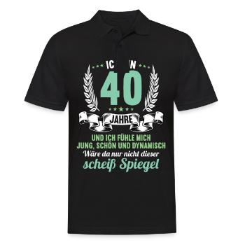 40 Jahre Jung Schön Dynamisch 40 Geburtstag - Männer Poloshirt - Schwarz - Vorne - Kai (181cm)