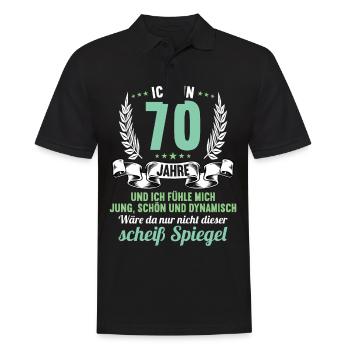 70 Jahre Jung Schön Dynamisch 70 Geburtstag - Männer Poloshirt - Schwarz - Vorne - Kai (181cm)