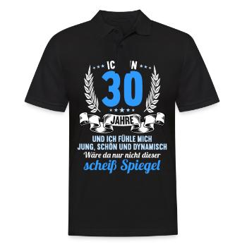30 Jahre Jung Schön Dynamisch 30 Geburtstag - Männer Poloshirt - Schwarz - Vorne - Kai (181cm)