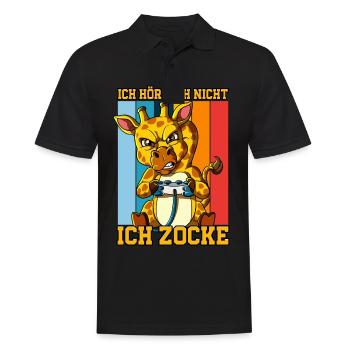 Zocken Gaming Ich Höre Dich Nicht Ich Zocke - Männer Poloshirt - Schwarz - Vorne - Kai (181cm)