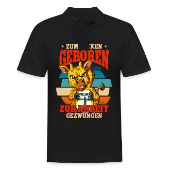 Zum Zocken Geboren Zum Arbeiten Gezwungen - Männer Poloshirt - Schwarz - Vorne - Kai (181cm)