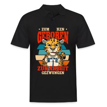 Zum Zocken Geboren Zum Arbeiten Gezwungen - Männer Poloshirt - Schwarz - Vorne - Kai (181cm)
