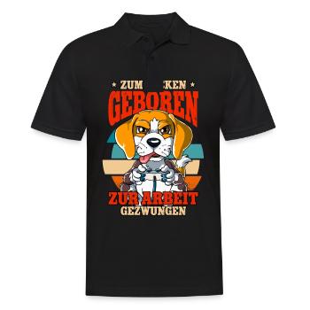 Zum Zocken Geboren Zum Arbeiten Gezwungen - Männer Poloshirt - Schwarz - Vorne - Kai (181cm)