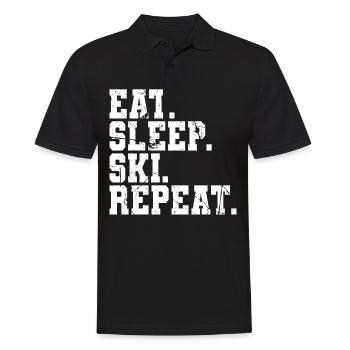 Skiing Ski - Men's Polo Shirt - black - Front - Kai (181cm)