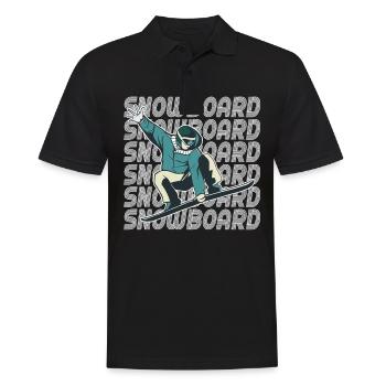 Snowboard - Männer Poloshirt - Schwarz - Vorne - Kai (181cm)