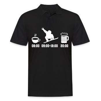 Snowboard - Männer Poloshirt - Schwarz - Vorne - Kai (181cm)