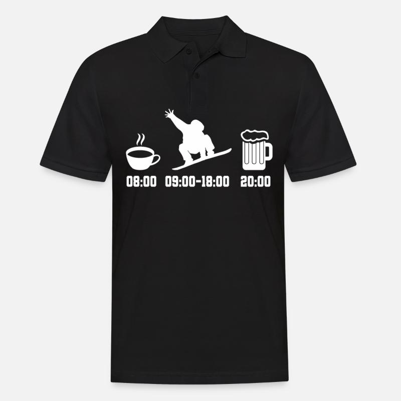 Snowboard - Männer Poloshirt - Schwarz