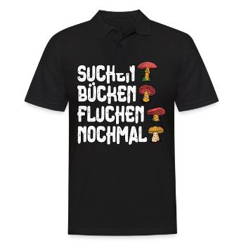 Pilzsammler Pilz Sucher - Männer Poloshirt - Schwarz - Vorne - Kai (181cm)