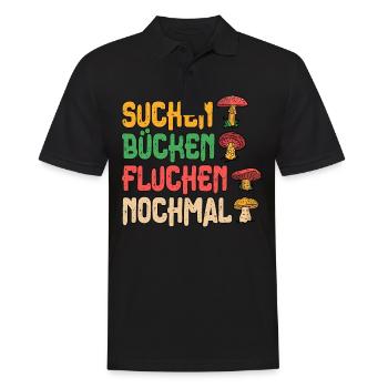 Pilzsammler Pilz Sucher - Männer Poloshirt - Schwarz - Vorne - Kai (181cm)
