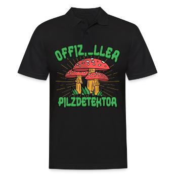 Pilzsammler Pilz Sucher - Männer Poloshirt - Schwarz - Vorne - Kai (181cm)