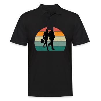Reisen Reisender Reisender Ferien Urlauber Urlaub - Männer Poloshirt - Schwarz - Vorne - Kai (181cm)