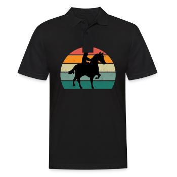 Rider horsewoman horse riding pony horse stable - Men's Polo Shirt - black - Front - Kai (181cm)