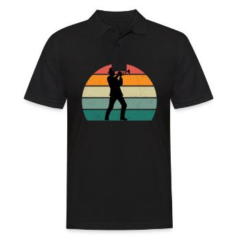 Posaunist Posaune Trompetenspieler Trompete - Männer Poloshirt - Schwarz - Vorne - Kai (181cm)