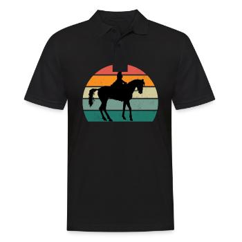 Reiter Reiterin Pferd Reiten Pony Pferdestall - Männer Poloshirt - Schwarz - Vorne - Kai (181cm)
