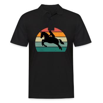 Reiter Reiterin Pferd Reiten Pony Pferdestall - Männer Poloshirt - Schwarz - Vorne - Kai (181cm)