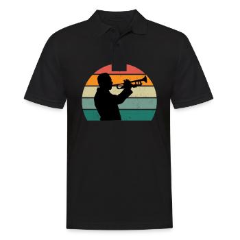 Posaunist Posaune Trompetenspieler Trompete - Männer Poloshirt - Schwarz - Vorne - Kai (181cm)
