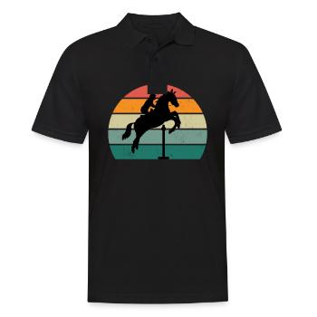 Cavalière cavalière équitation poney écurie - Polo Homme - noir - Devant - Kai (181cm)