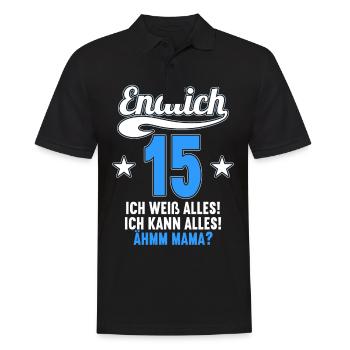15 Jahre ich weiß kann alles Äh mama 15 Geburtstag - Männer Poloshirt - Schwarz - Vorne - Kai (181cm)