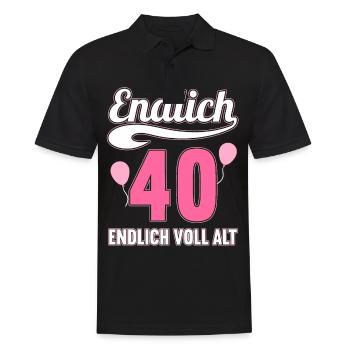 Endlich 40 Jahre endlich voll alt 40 Geburtstag - Männer Poloshirt - Schwarz - Vorne - Kai (181cm)