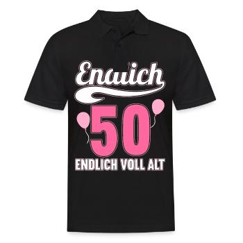 Endlich 50 Jahre endlich voll alt 50 Geburtstag - Männer Poloshirt - Schwarz - Vorne - Kai (181cm)