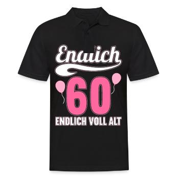 Endlich 60 Jahre endlich voll alt 60 Geburtstag - Männer Poloshirt - Schwarz - Vorne - Kai (181cm)
