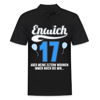 Endlich 17 aber Eltern leben bei mir 17 Geburtstag - Männer Poloshirt - Schwarz - Vorne - Kai (181cm)