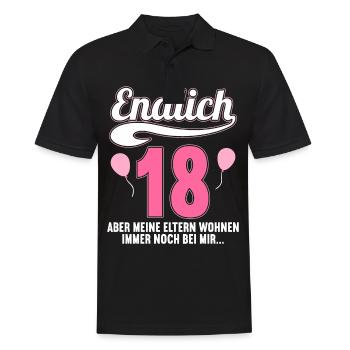 Endlich 18 aber Eltern leben bei mir 18 Geburtstag - Männer Poloshirt - Schwarz - Vorne - Kai (181cm)
