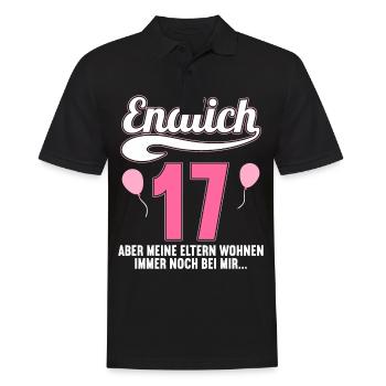 Endlich 17 aber Eltern leben bei mir 17 Geburtstag - Männer Poloshirt - Schwarz - Vorne - Kai (181cm)