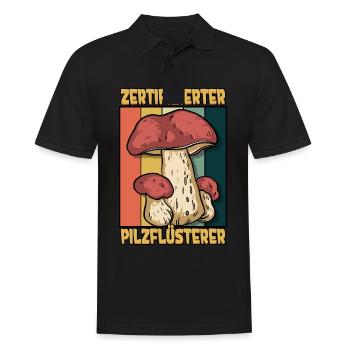 Pilzsammler Pilz Sucher - Männer Poloshirt - Schwarz - Vorne - Kai (181cm)