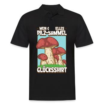 Pilzsammler Pilz Sucher - Männer Poloshirt - Schwarz - Vorne - Kai (181cm)