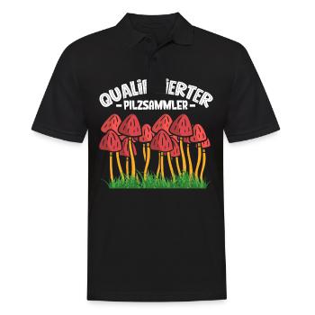 Pilzsammler Pilz Sucher - Männer Poloshirt - Schwarz - Vorne - Kai (181cm)
