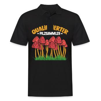 Pilzsammler Pilz Sucher - Männer Poloshirt - Schwarz - Vorne - Kai (181cm)