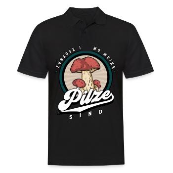 Pilzsammler Pilz Sucher - Männer Poloshirt - Schwarz - Vorne - Kai (181cm)