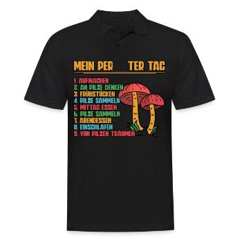 Pilzsammler Pilz Sucher - Männer Poloshirt - Schwarz - Vorne - Kai (181cm)