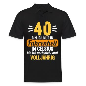 40 bin ich in Fahrenheit in Celsius 40 Geburtstag - Männer Poloshirt - Schwarz - Vorne - Kai (181cm)