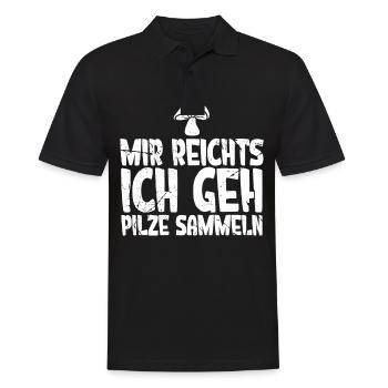 Pilzsammler Pilz Sucher - Männer Poloshirt - Schwarz - Vorne - Kai (181cm)