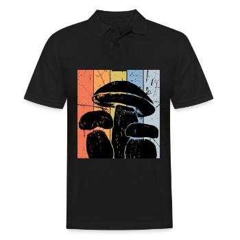 Cueilleur de champignons vintage Mushroom Finder - Polo Homme - noir - Devant - Kai (181cm)