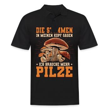 Pilzsammler Pilz Sucher - Männer Poloshirt - Schwarz - Vorne - Kai (181cm)