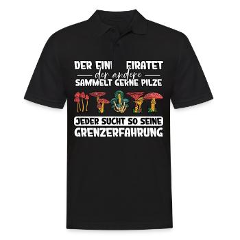 Pilzsammler Pilz Sucher - Männer Poloshirt - Schwarz - Vorne - Kai (181cm)