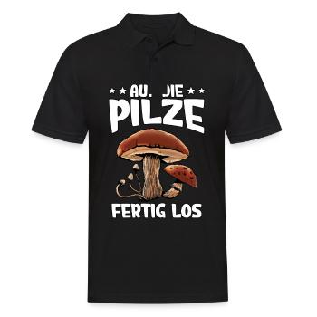Pilzsammler Pilz Sucher - Männer Poloshirt - Schwarz - Vorne - Kai (181cm)