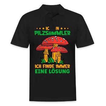 Pilzsammler Pilz Sucher - Männer Poloshirt - Schwarz - Vorne - Kai (181cm)